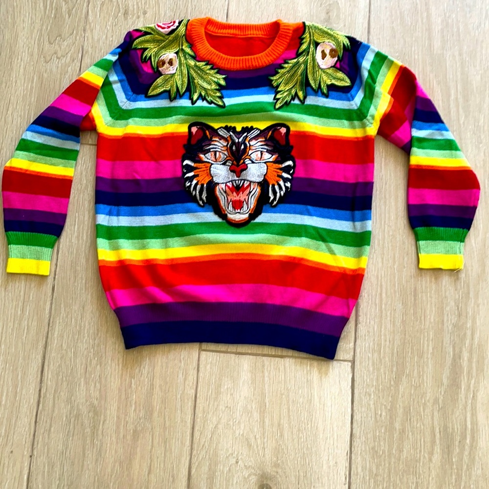 Rainbow tiger sweater